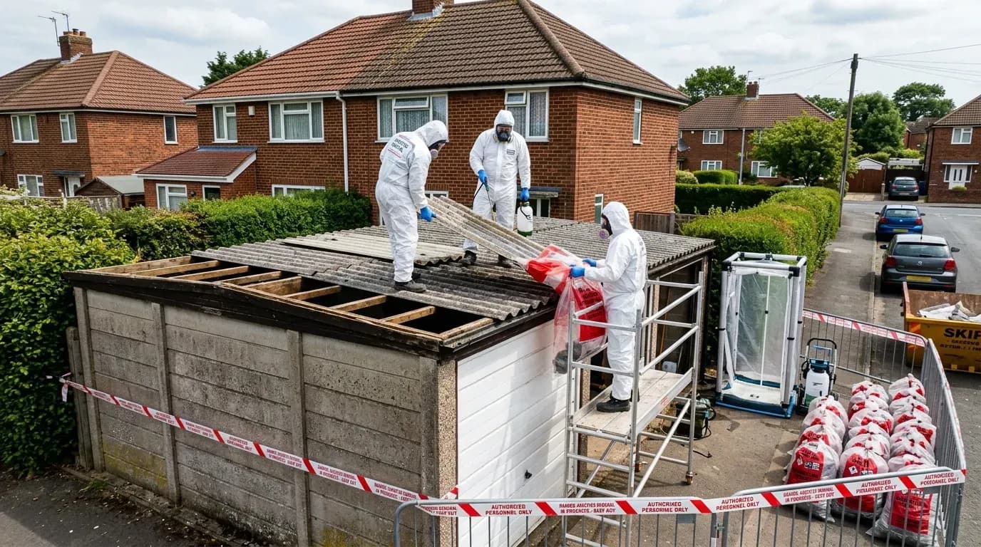 Professional asbestos removal from a UK property