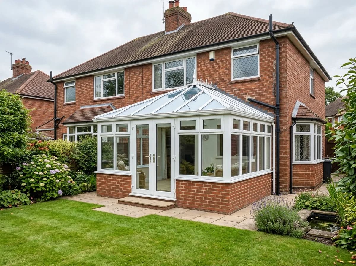 Modern conservatory extension on a British home