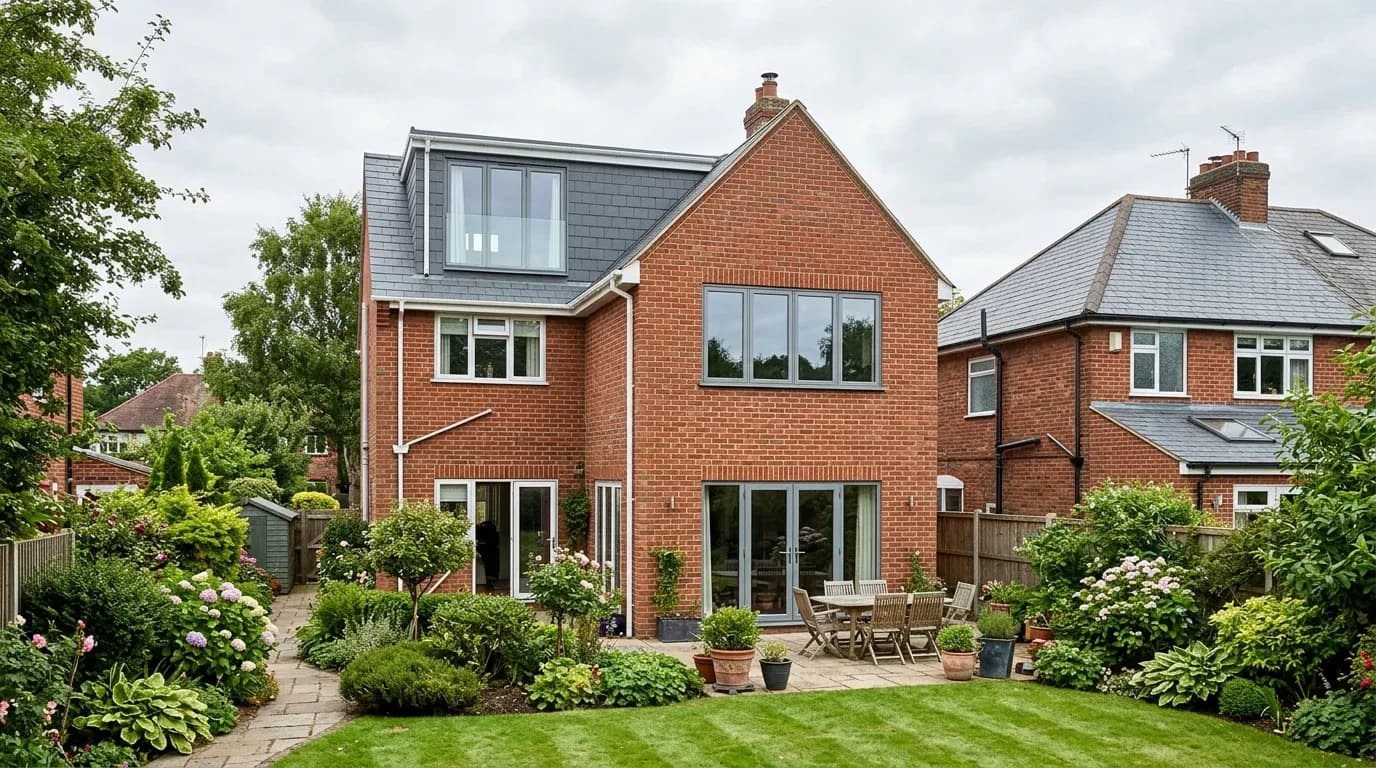 Hip-to-gable loft conversion on a British semi-detached house