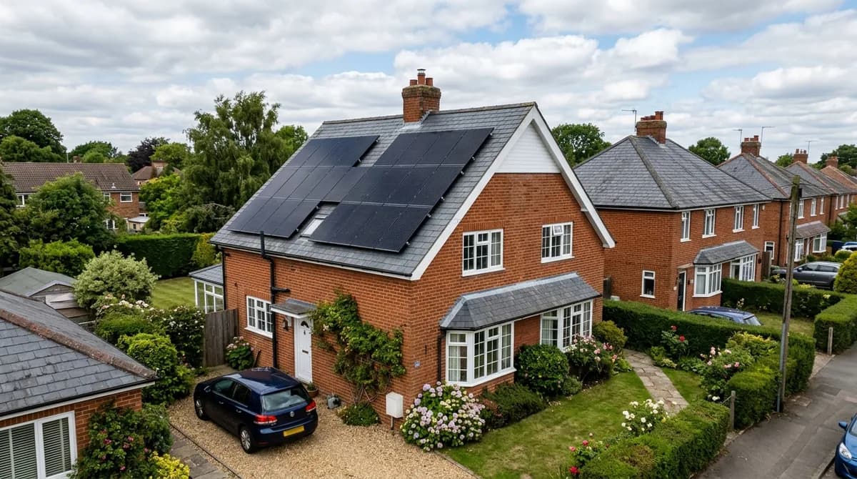 Solar panels installed on a UK home roof